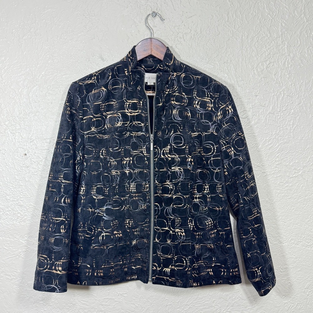 Erin London‎ Jacket M Metallic Gold Artsy Gala Designer Avant Garde Geometric